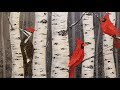 Birds in Winter Birch Trees LIVE Acrylic Painting Tutorial