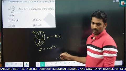 3 The equation of motion of a particle executing SHMis