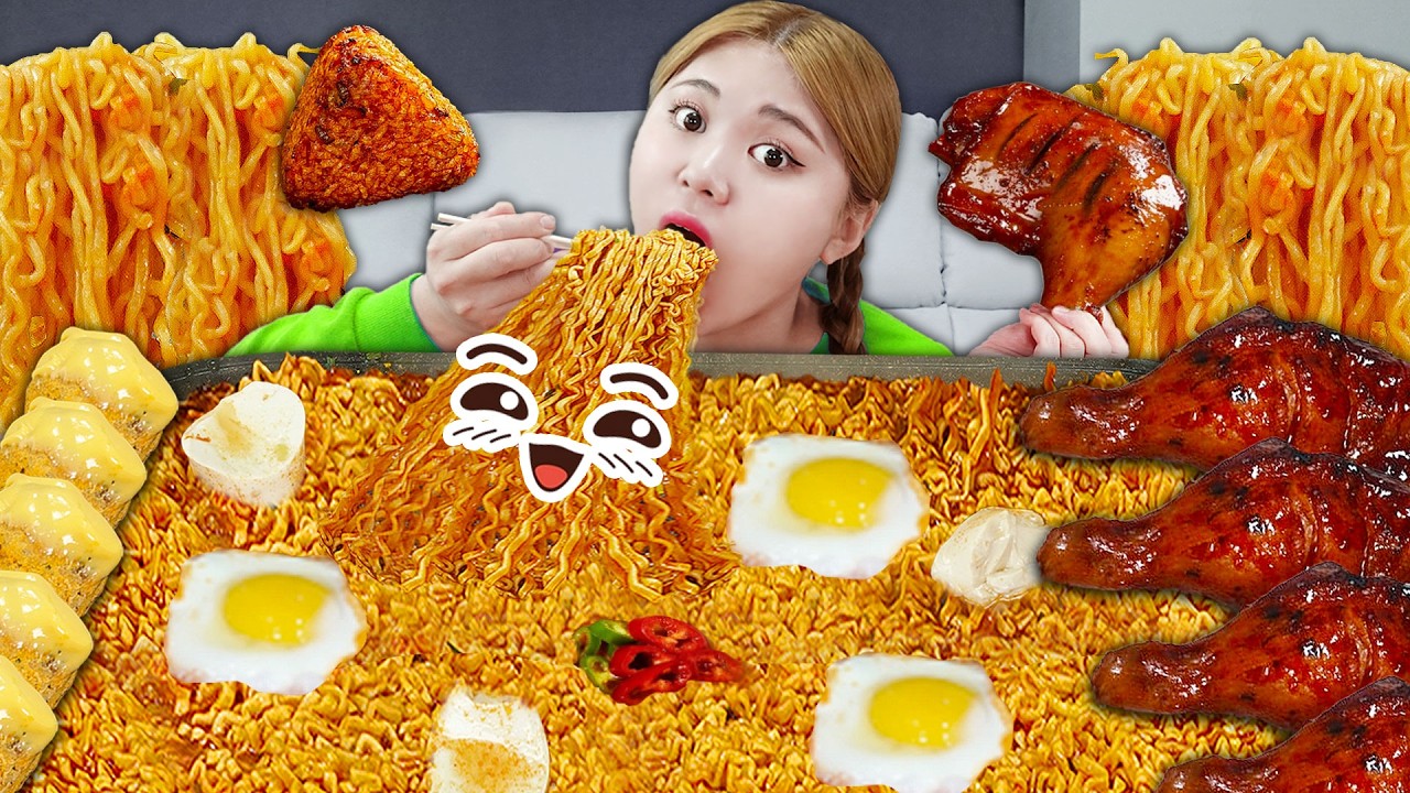 LIVE MUKBANG spicy noodles ramen COLLECTION by HIU 하이유