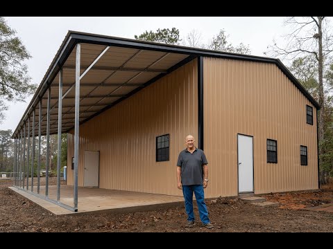 42x50 Metal Building with 14' legs and Lean to 11' legs and 16x8 garage dr, 3 doors and 5 windows thumbnail