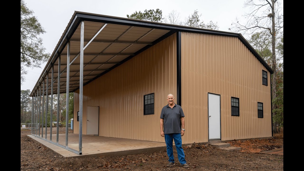 42x50 Metal Building with 14' legs and Lean to 11' legs and 16x8 garage dr, 3 doors and 5 windows