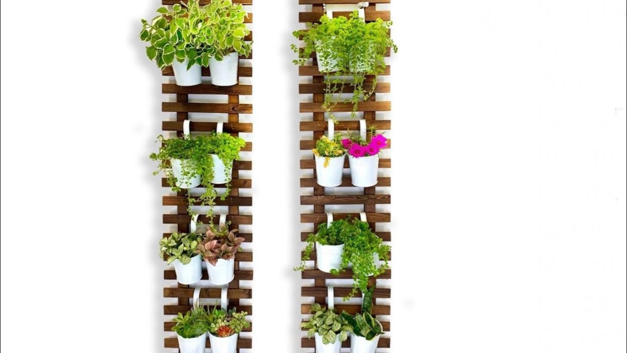 ShopLaLa Wall Planter - 2 Pack, Wooden Hanging Large Planters for ...
