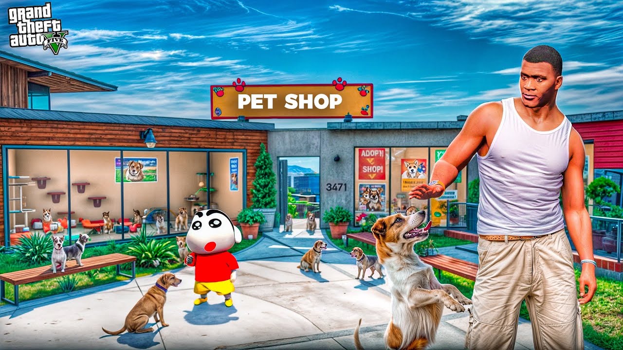 Franklin & Shinchan Open Their Own PET SHOP in GTA 5