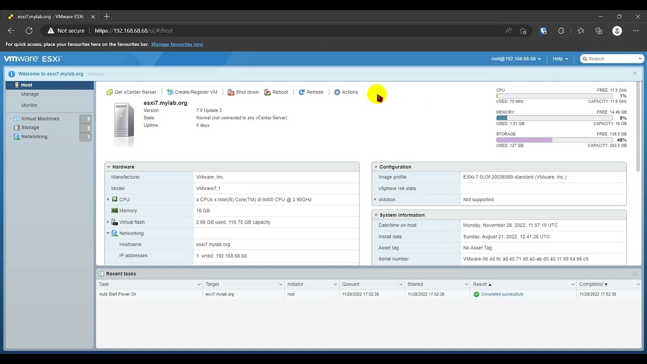 Delete a Virtual Machine on VMware Hypervisor ESXi  7