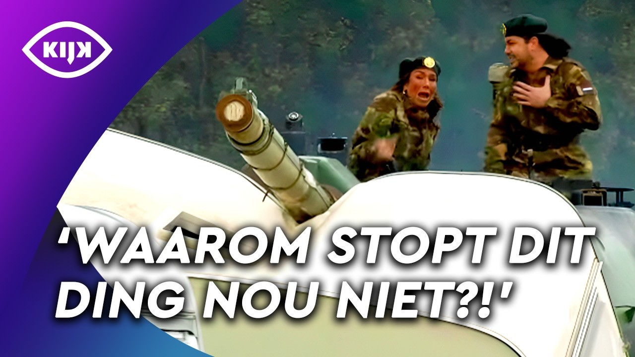 Roy Donders RIJDT een CARAVAN AAN met tank | Wie Het Laatst Lacht | KIJK
