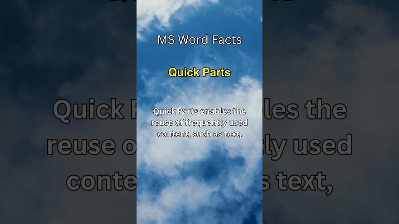 Mastering MS Word Efficiency: Unleashing the Power of Quick Parts for Ultimate Productivity!