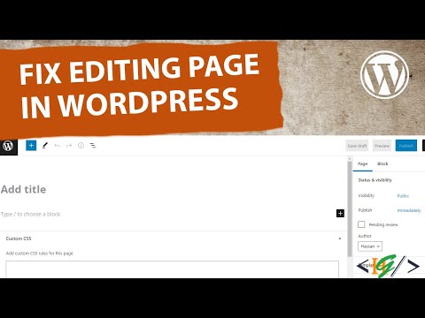 How to Fix Page Editing Problem in WordPress