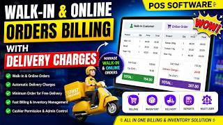 POS Software for Walk-In & Online Orders with Delivery Charges #POSSystem #billingsoftware screenshot 2