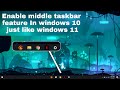 Windows 11 taskbar in Windows 10