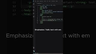 HTML Text Formatting Tags Explained 🔥 | HTML hr, strong, em Tags &amp; Comments | RafiaCodes #shorts
