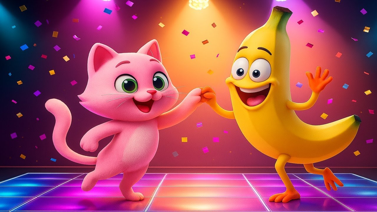 Cat Banana Dance Party | Funny 3D Animation Song for Kids - YouTube