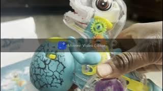 The Dinosaur transparent gear Review. T-rex Dino egg Jurassic world sound unboxing Review movement