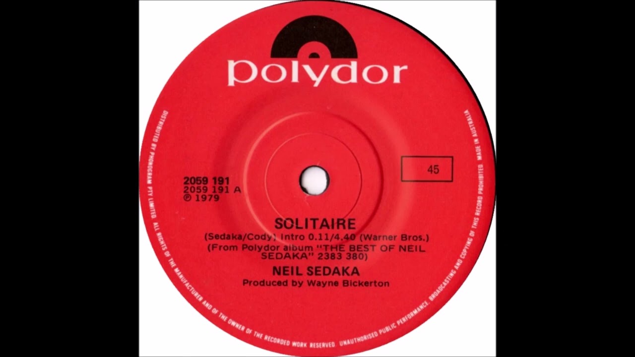 27/365 NEIL SEDAKA (with 10CC!) - SOLITAIRE (edit) (1972) - YouTube