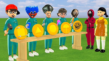 Scary Teacher 3D vs Squid Game Trying Dalgona Candy Shapes Right or Error 5 Times Challenge