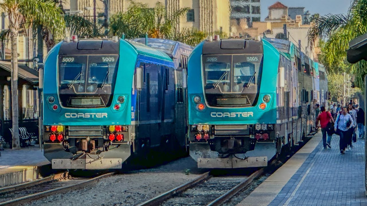 Amtrak and Coaster Passenger Trains Around San Diego, CA - July 2024