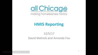 Webinar: HMIS Reporting using  ReportWriter, Counts Reports and Other Helpful Tools