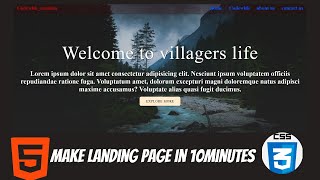 How to create landing page in 10 minutes 🔻HTML/CSS