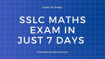 SSLC Maths Passing Package Part 1 I #SSLCMATHS I #SSLCMathsPassingPackage I #DrKCC I #MathsByManoj I