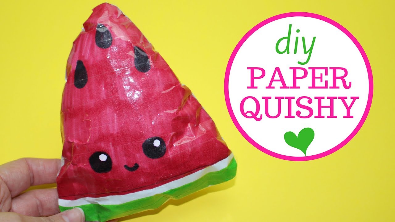 How to Make a Paper Squishy | Watermelon Paper Squishy