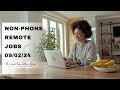 Non - Phone Remote Jobs 09/02/24