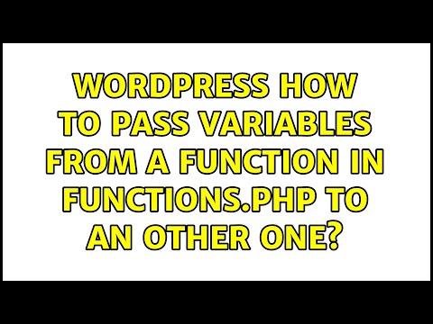 Wordpress: How to pass variables from a function in functions.php to an other one?