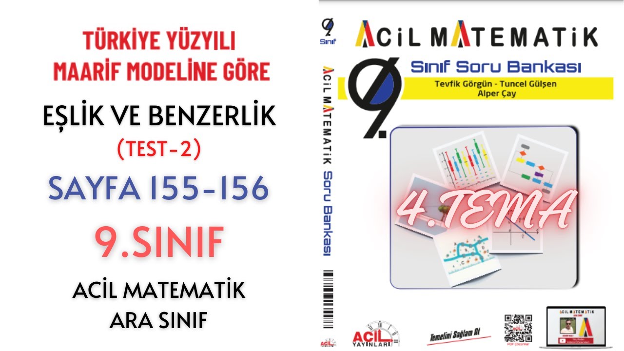 9.Sınıf Soru Bankası Eşlik ve Benzerlik Test-2 (Sayfa 155-156)