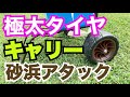 【砂浜でキャリー】極太タイヤ