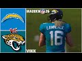 Chargers vs Jaguars Simulation | Madden 27 Updated Rosters