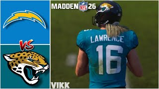 Chargers vs Jaguars Simulation | Madden 27 Updated Rosters