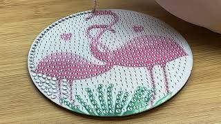 ASMR Relaxation: Assembling Pink Flamingo Mug Coaster from Everyday Crafts