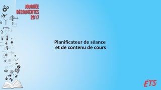 Planificateur de séance et de contenu de cours