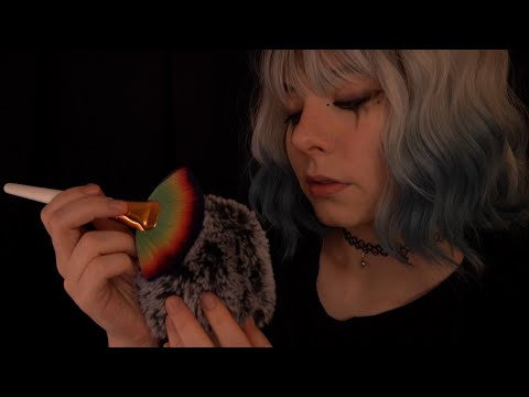 ASMR | Soft Cozy Brushing & Rain Sounds - Fluffy Blue Yeti, No Talking