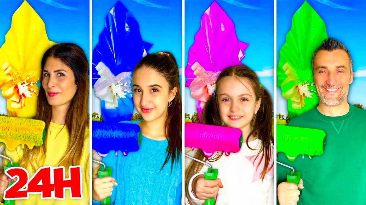 MANGIAMO Solo CIBO del COLORE del Nostro UOVO per 24 ORE •Challenge•