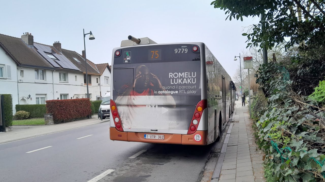 STIB Bus 75 Trajet complet (Héros vers Bon Air) dans un VANHOOL NewA330 (9779)