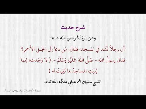 شرح أحاديث في الترهيب من إنشاد الضالة في المسجد فتاوى متعلقة بالباب الشيخ سليمان الرحيلي