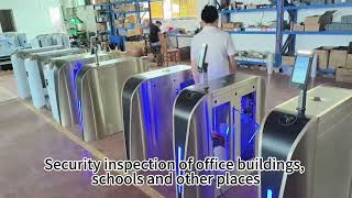 Face Recognition Flap Barrier Gate, Pedestrian Access Control Turnstile