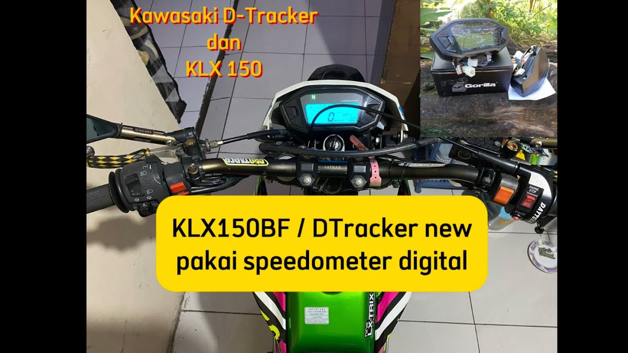 Kawasaki KLX 150 / D Tracker pakai speedometer digital RX3n merek Gorilla