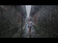 Walking in the rain and lightning 🌧️ Soothing Rain Sounds | Overcoming Insomnia