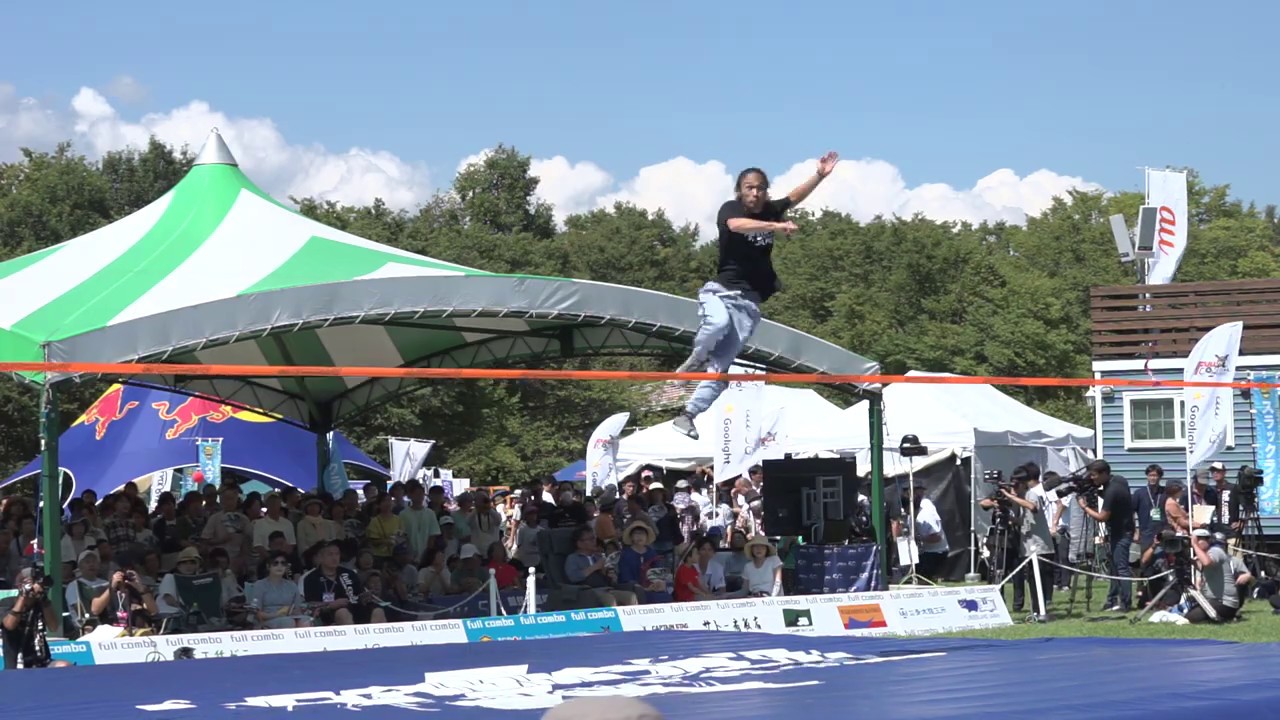 Kensuke(985pt) vs Rei(599pt)2019 full combo Slackline World Cup Japan [SEMIFINAL]Heat1