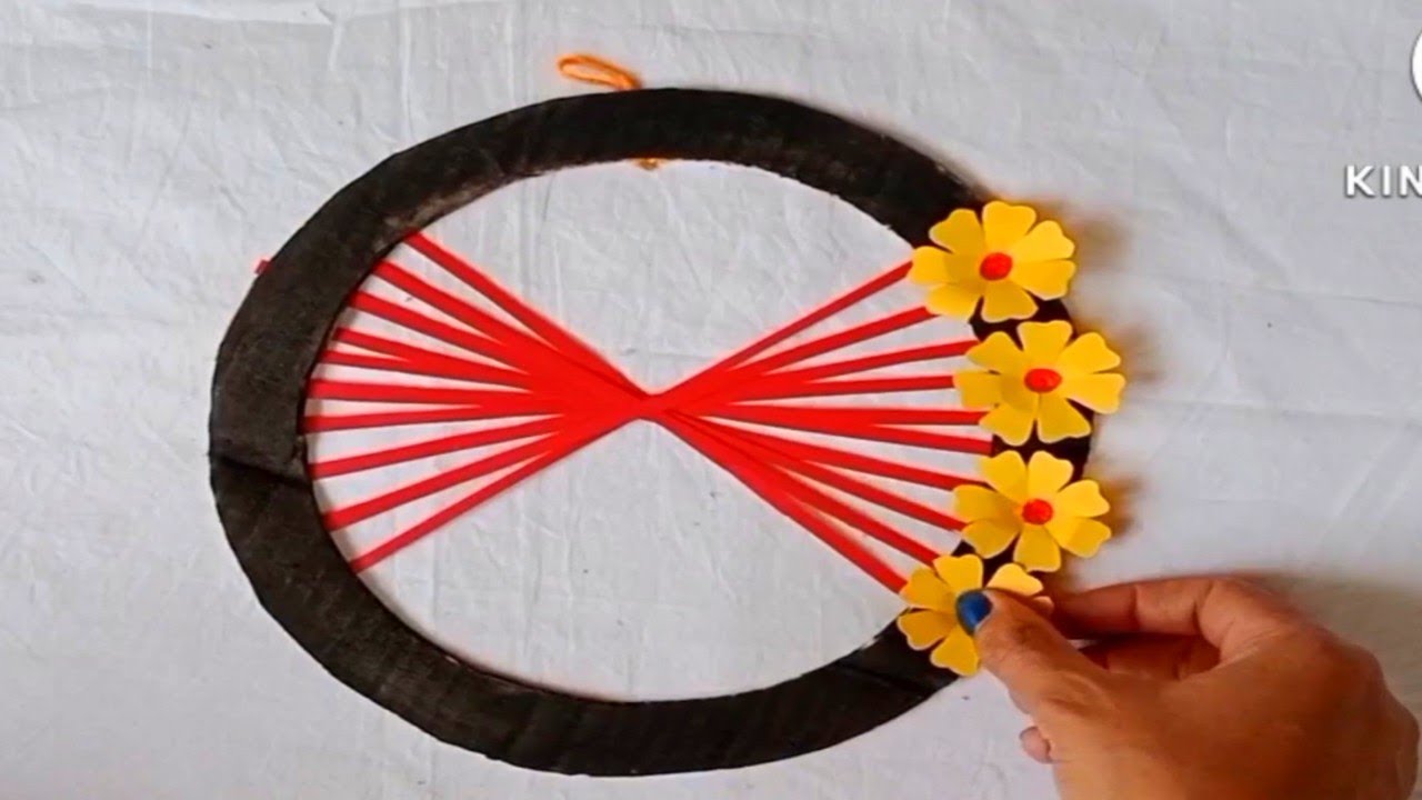 3 Most beautiful colours paper wall hanging/waste cardboard ideas/Home