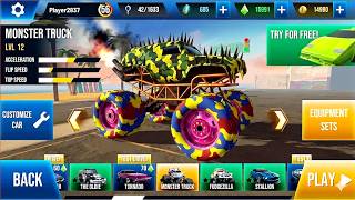 スタントカーエクストリーム「サンダーモンスタートラック22」カースタントドライバーゲームAndroidゲームプレイ#54 screenshot 3