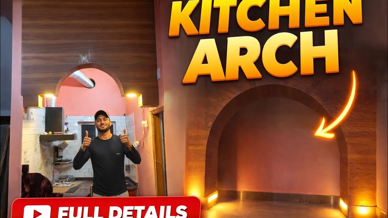Modern Modular Kitchen Arch with LED Lighting | Trending Interior Design | DIY Arch Work