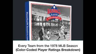 Every Team from the 1978 MLB Season (Color-Coded Breakdown)