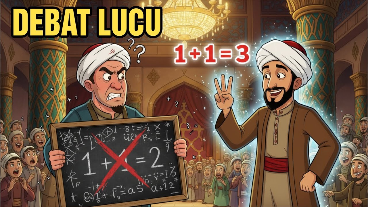 DEBAT LUCU‼️ABU NAWAS VS AHLI MATEMATIKA | 1 + 1 + 3 KOK BISA? KISAH LUCU ABU NAWAS
