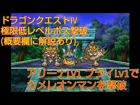 スマホ版ドラゴンクエストIV 極限低レベルボス撃破 カメレオンマン戦
