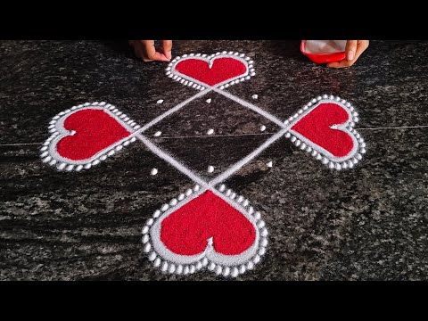 5x1 Dots Wednesday Rangoli Designs #rangoli