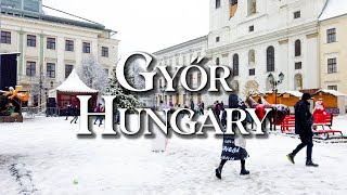 Snowing in Győr - Karácsony előtti havazás Győrben | 4K