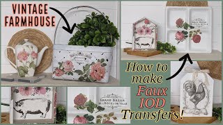 🌟DON'T BUY IT...DIY IT!!~SHOCKINGLY EASY WAY TO MAKE FAUX IOD TRANSFERS~Vintage Farmhouse Decor DIYS