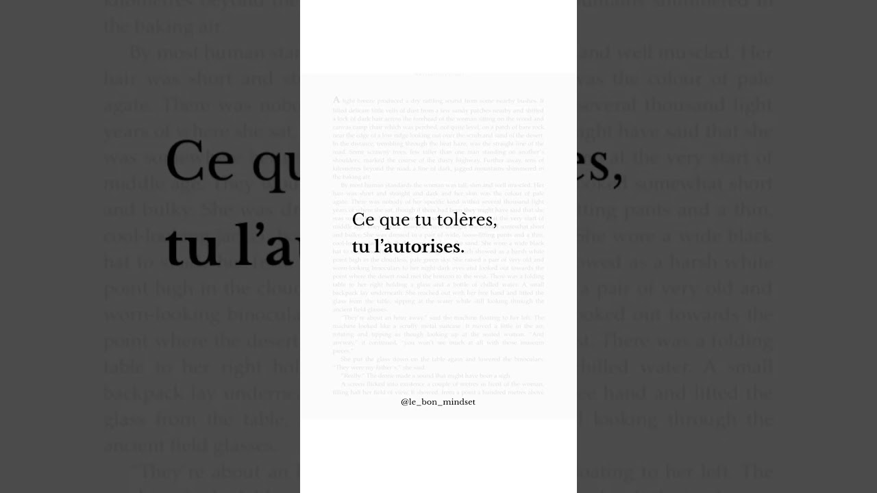 Rehausse tes standards, ta réalité suivra. Un petit non aujourd’hui peut changer ta semaine. 🚀