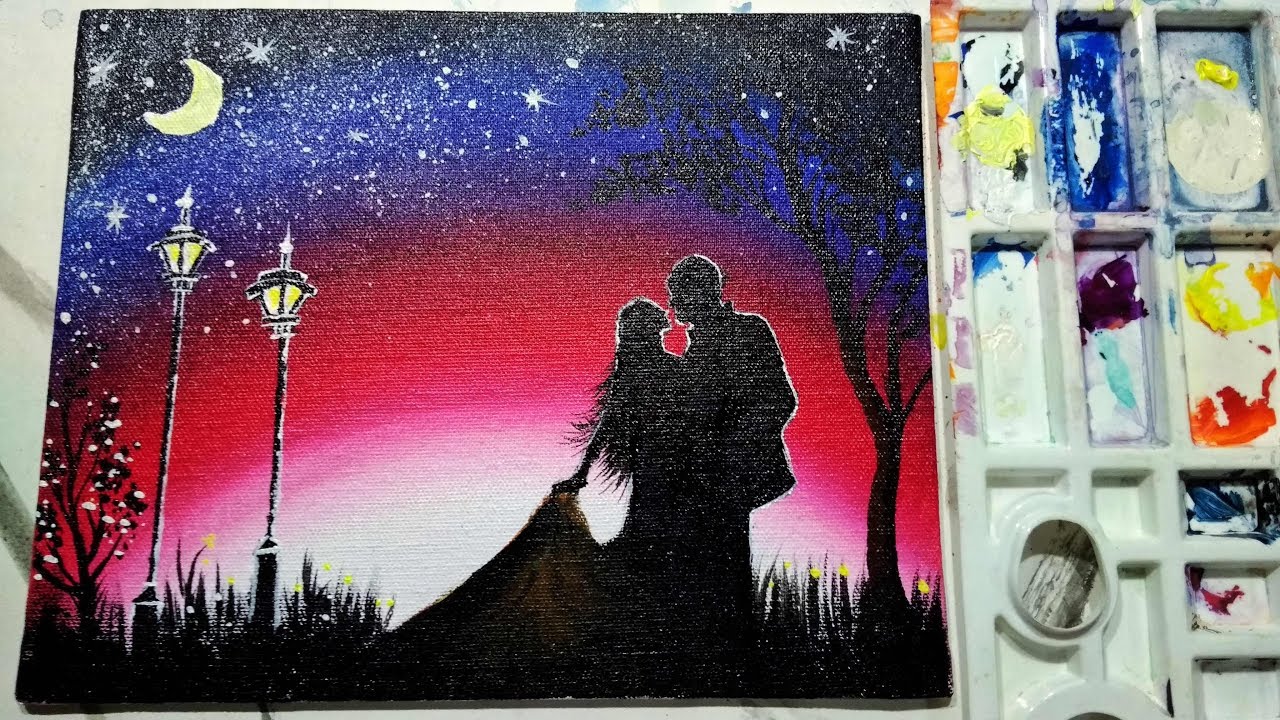 Romantic couple acrylic painting YouTube